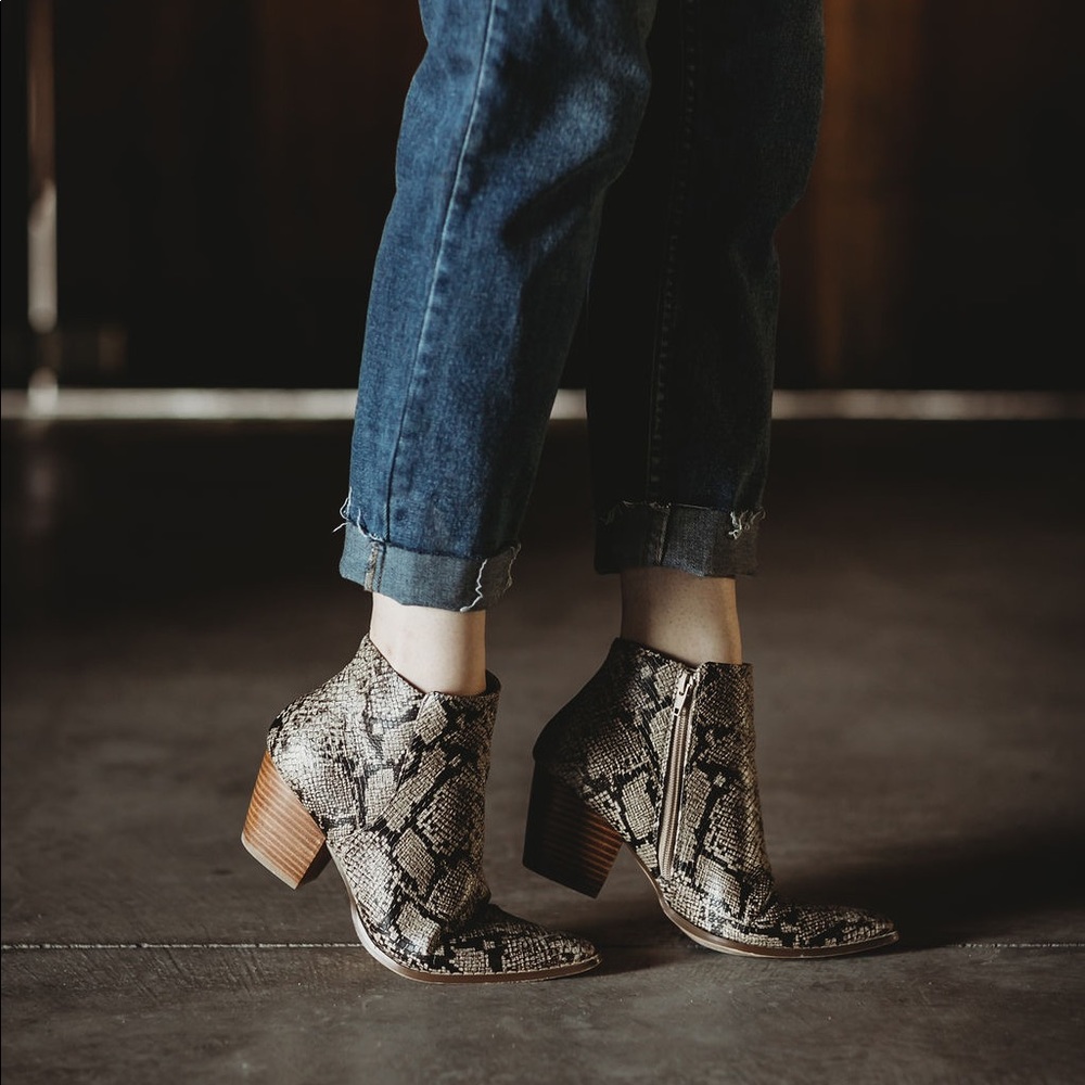 Snake Print Booties